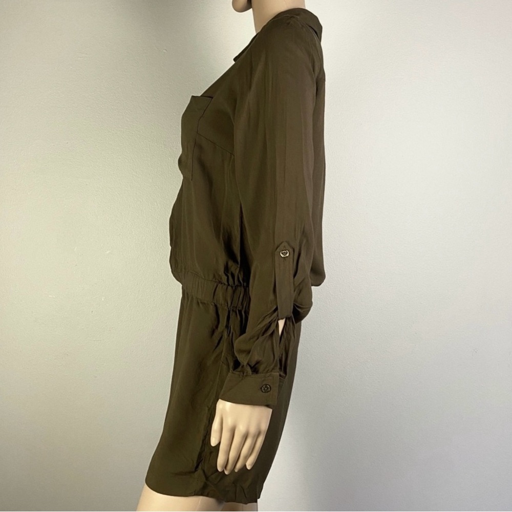 NEW MICHAEL MICHAEL KORS OLIVE GREEN ZIP-FRONT ROMPER - Picture 3 of 4